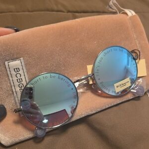 BCBGMaxAzria Silver Sunglasses with Blue Lenses